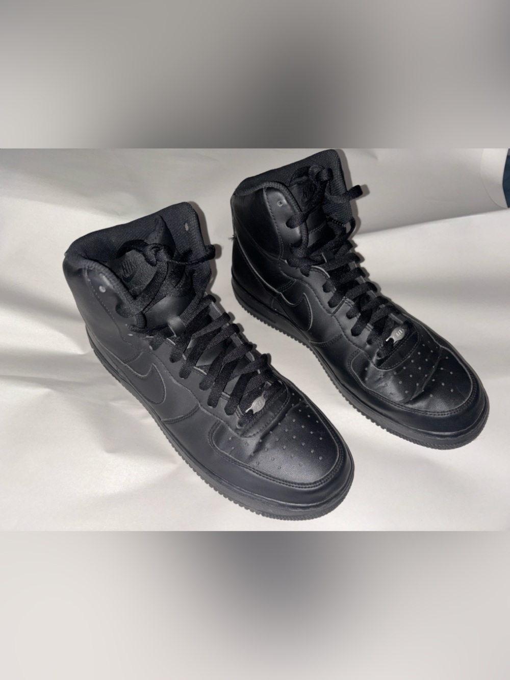 Nike Black Leather High-Top Sneakers